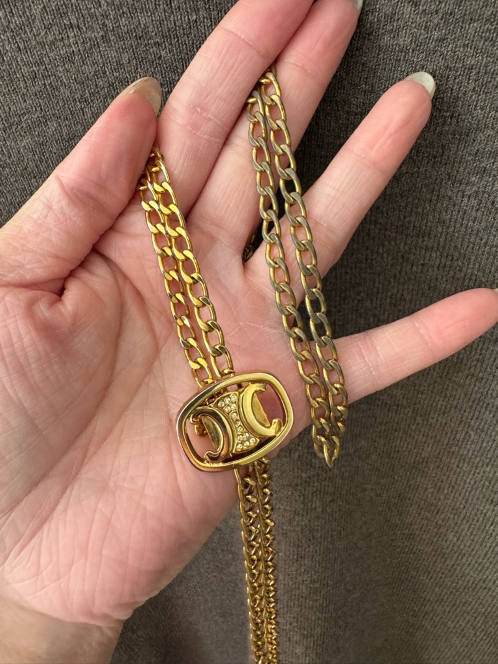 Celine Vintage Triomphe Long Chain Necklace - Picture 6 of 8